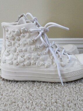 Converse Chuck Taylor All Star Hi 70 3D Charm Sneaker Egret Size 6 US